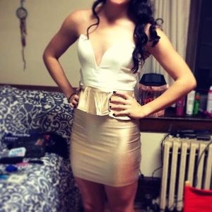 White and gold dress